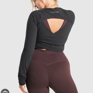 Gymshark Whitney Black Long Sleeve Crop Top